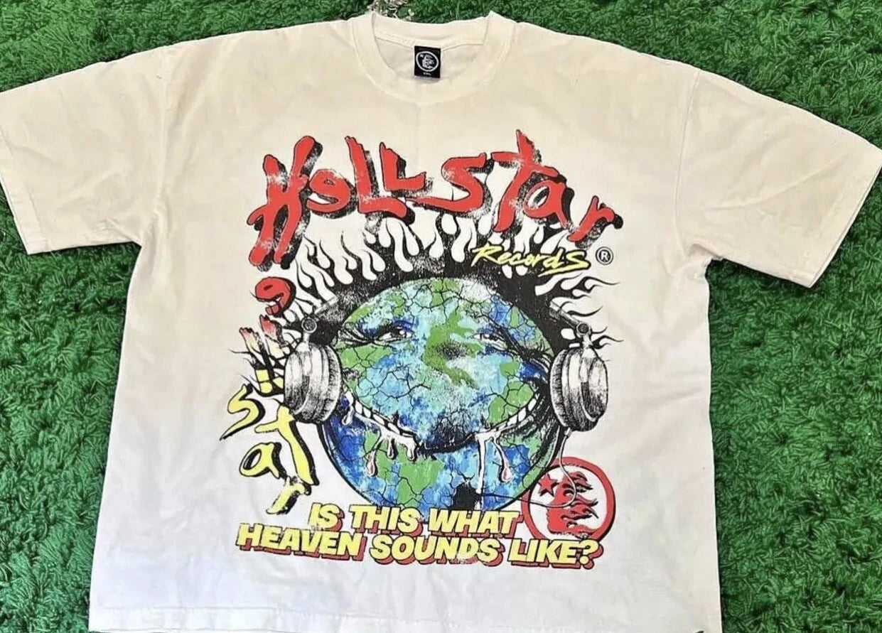 Hellstar Studios Globe tee High Street Fashion Men's Short Sleeve T-Shirt (M)