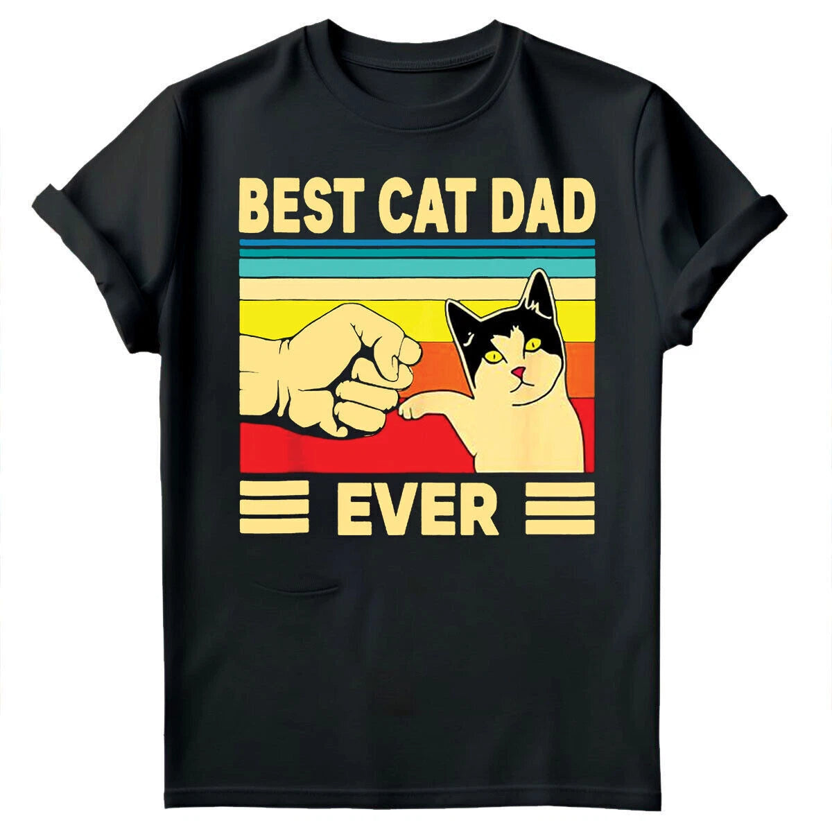 Best Cat Dad Ever Fathers Day Gift For Daddy Mens Present Birthday T-Shirts #FD