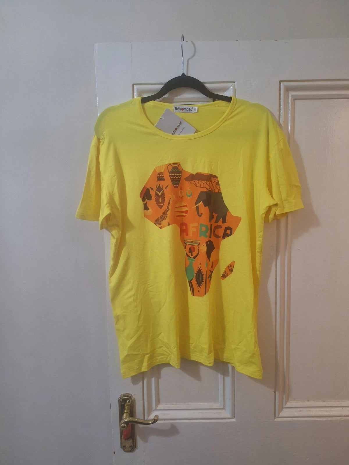 African Map Unisex Casual Tshirt, Summer Street Style Print Tee, Afrocentric Top