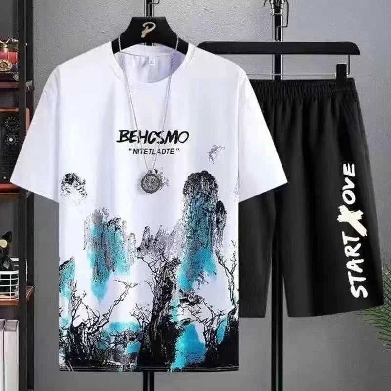 Men's Short Sleeve T-Shirt Silk Clothing Hip Hop Street Fashion