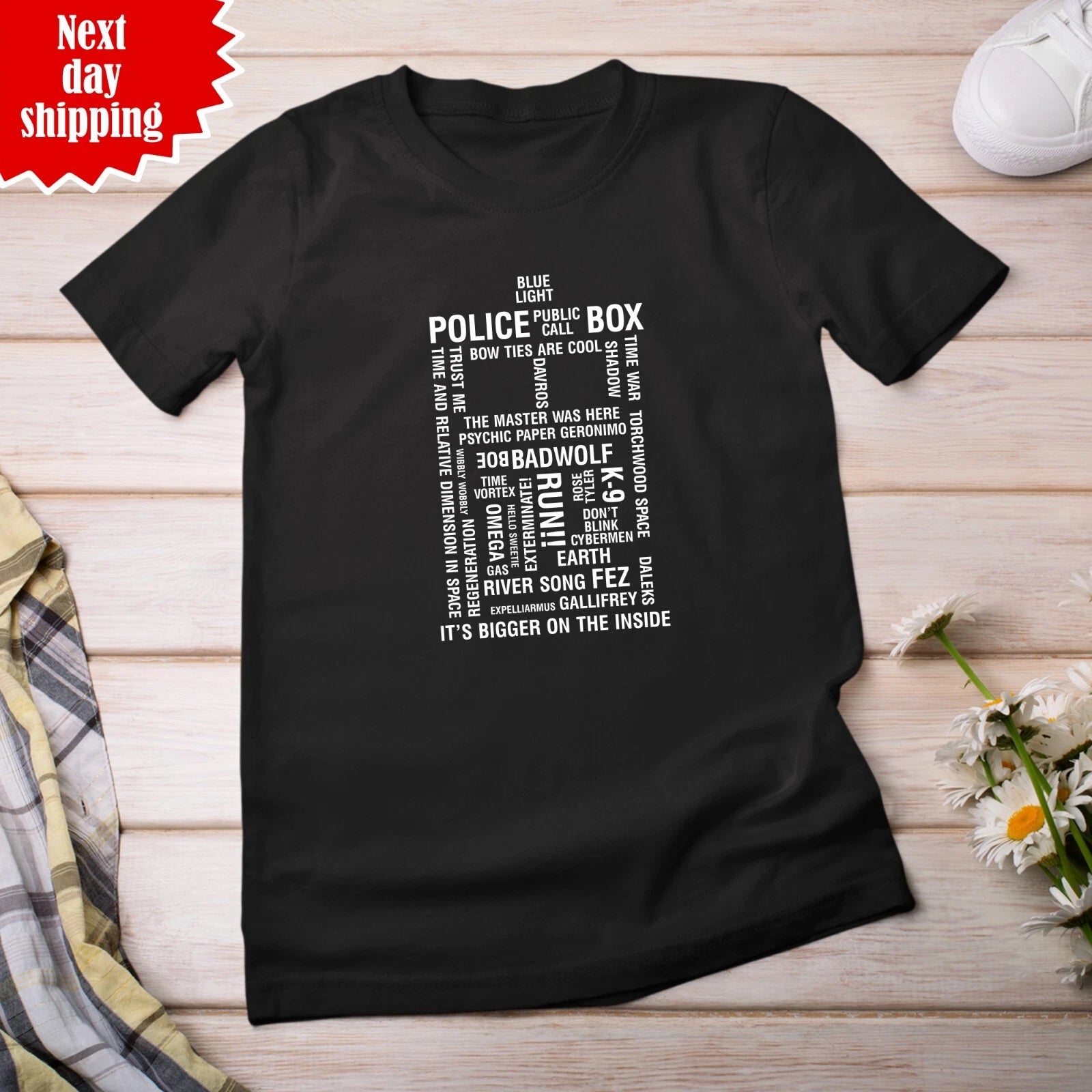 Dr Who Tardis Mens T-Shirt Cool Printed Design Crew Neck Short Sleeve Unisex Top