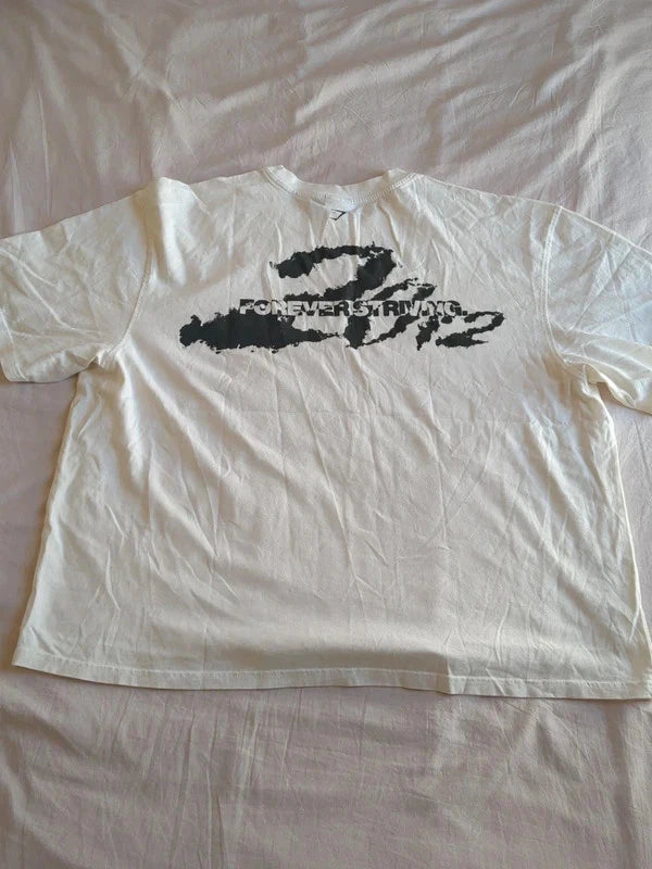 Gymshark Forever Strong Oversized T-Shirt Men’s 3XL Cream Graphic Gym Tee