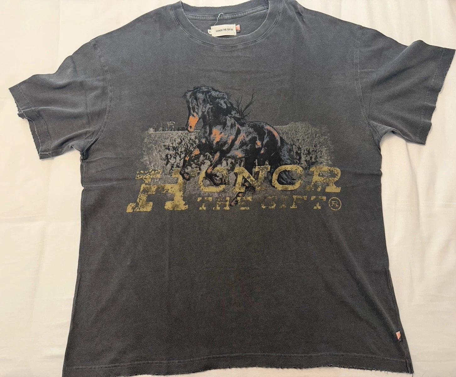 Honor the Gift Men's Relaxed Oversized Fit Tee T-Shirt Horse Faded Vintage