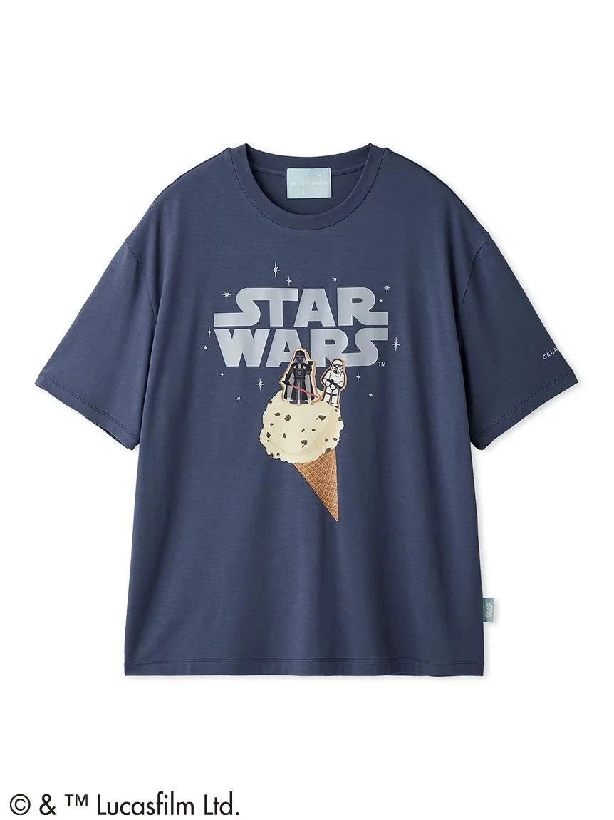 STAR WARS × gelato pique T-shirt with a single design Men's Navy Pre