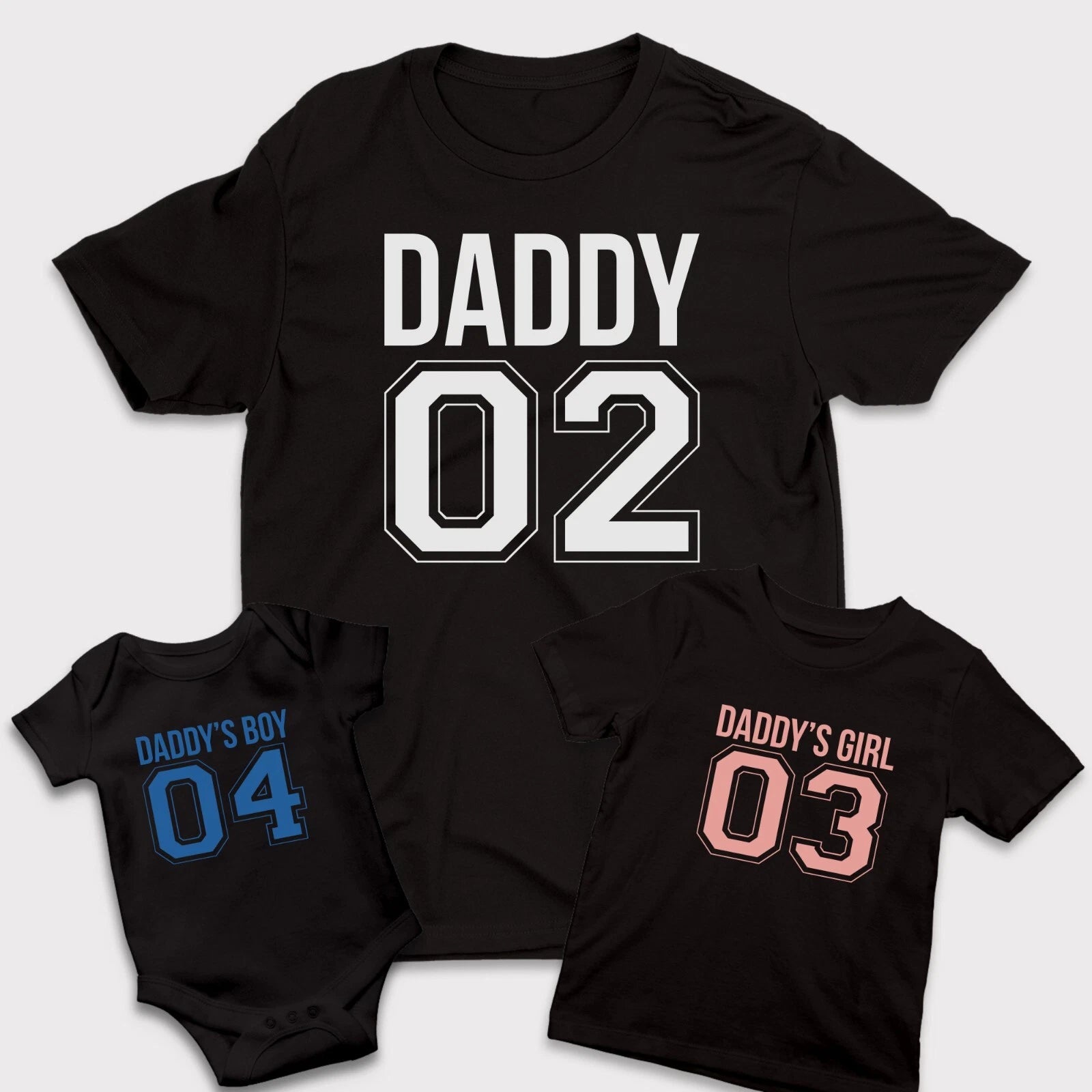 Personalised Daddy Son T Shirt Fathers Day Gift Unisex & Kids Baby Matching Top