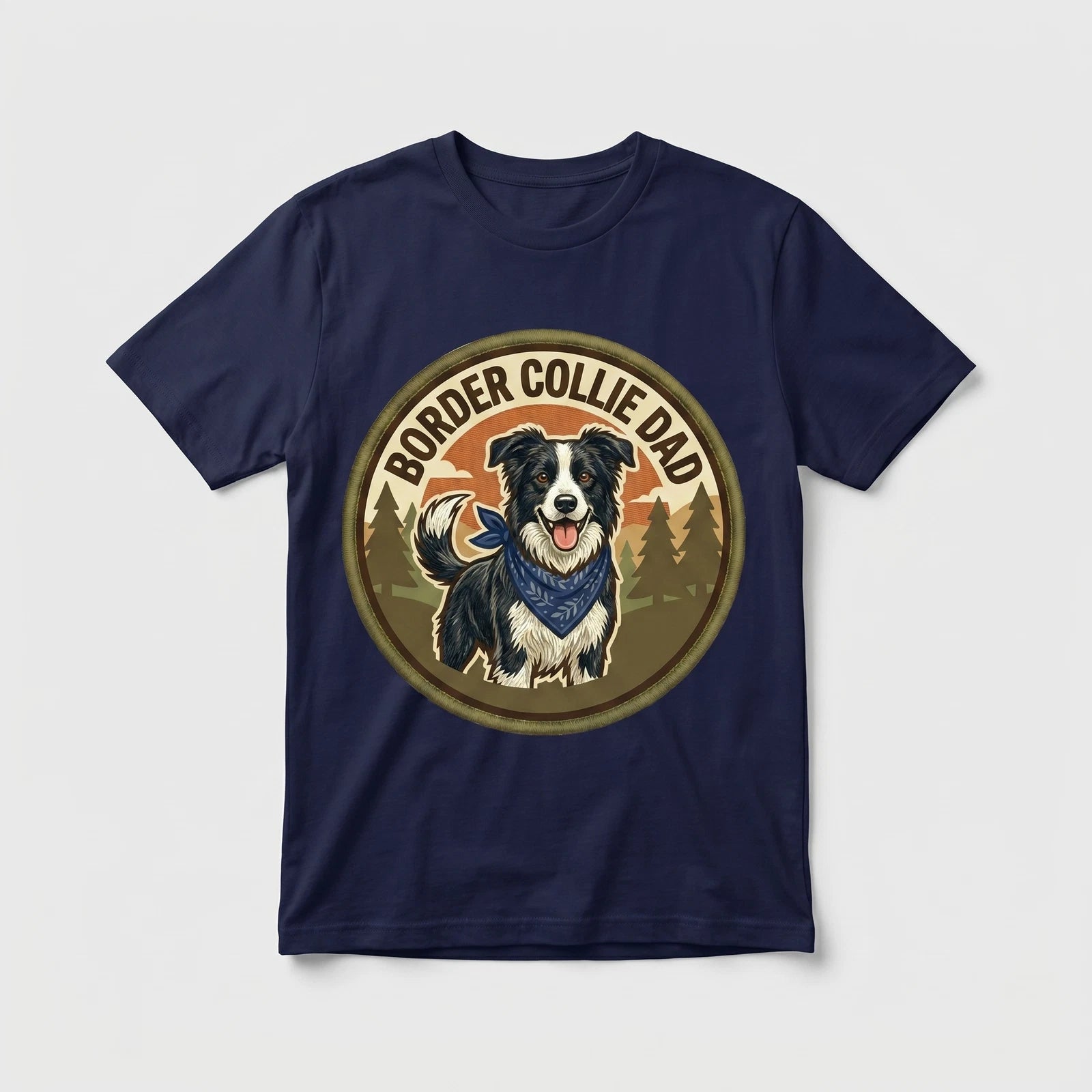Border Collie Dad T-Shirt BC Dog Dad Gift Men Graphic Tee Fathers Day Cute