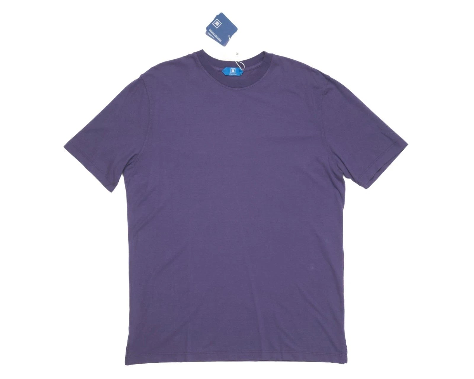 Kired by Kiton $295 NWT Crepe Cotton Short Sleeve Purple Slim T-Shirt XL (54 IT)