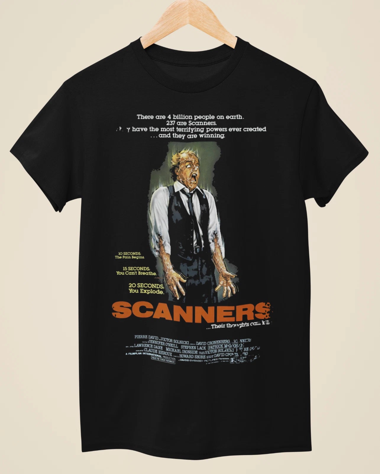 Scanners - Movie Poster inspired Unisex Black T-Shirt