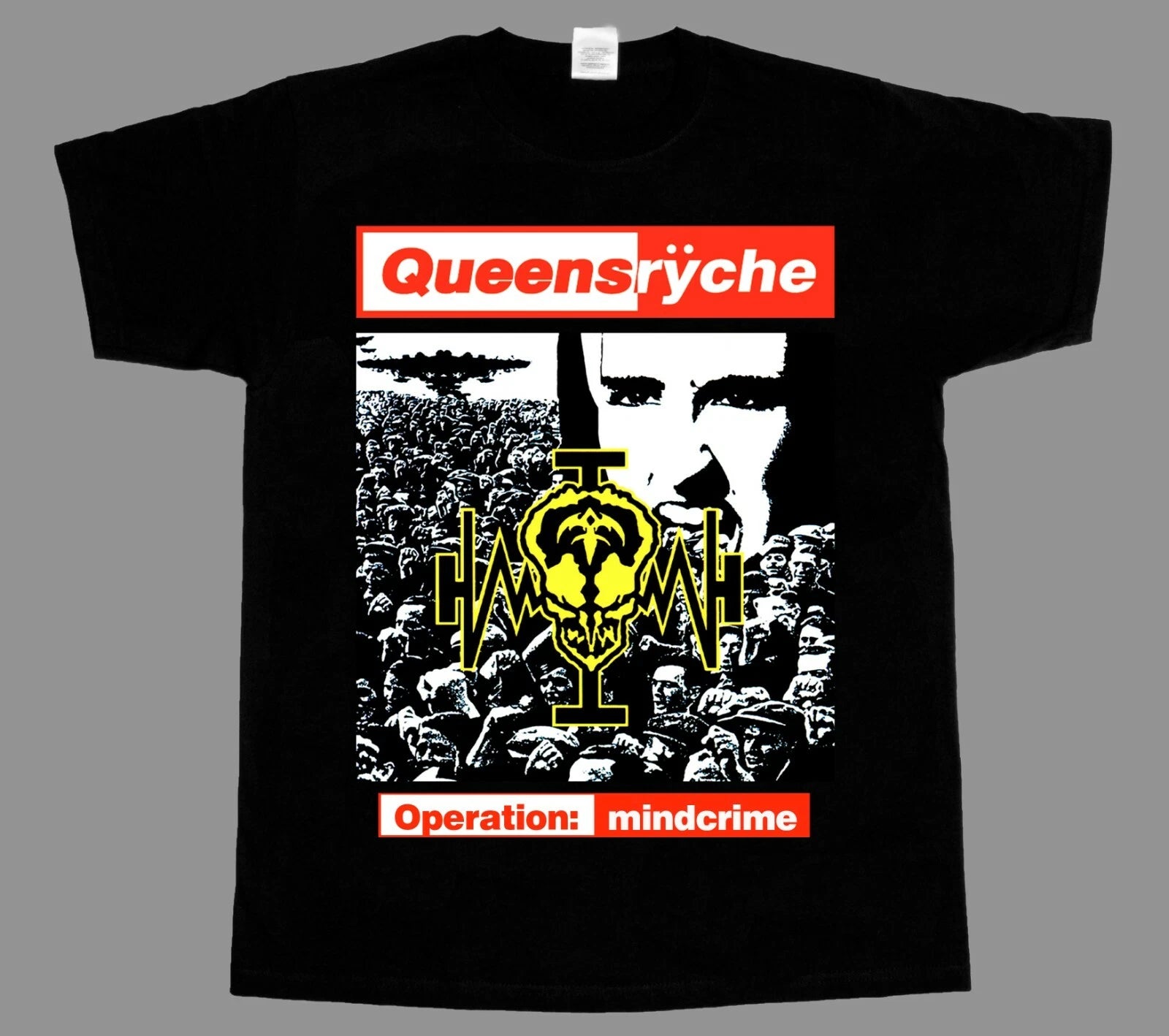 QUEENSRYCHE OPERATION MINDCRIME'88NEW BLACK SHORT/LONG SLEEVE T-SHIRT