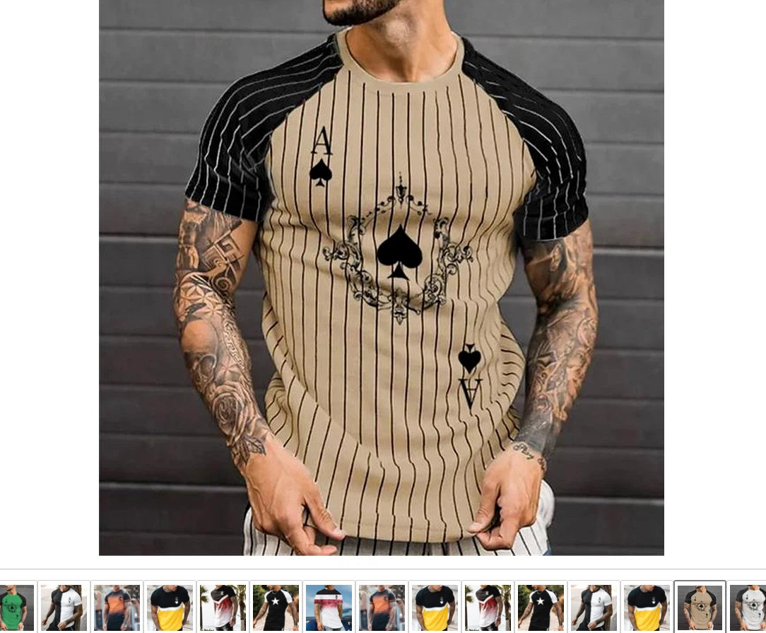 Casual Modern Poker Logo Men's Tee: Stylish Casino Gambling Shirt REGULAR SIZING