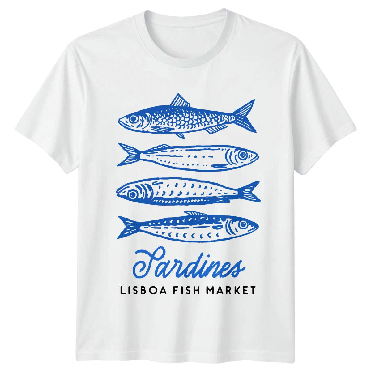 Sardines Lisboa Fish Market Seafood Mens T-Shirt Womens Tee Graphic