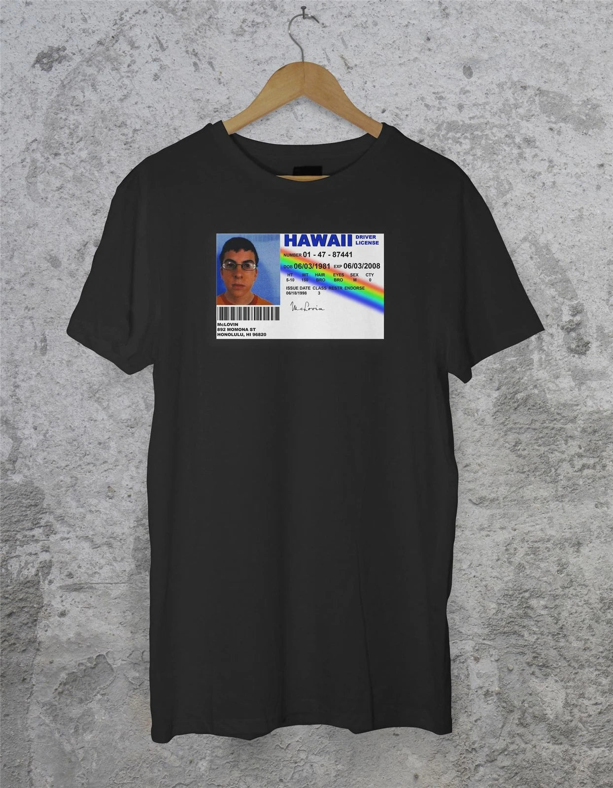 Mclovin ID Card T-Shirt - Superbad Geek Drivers Licence