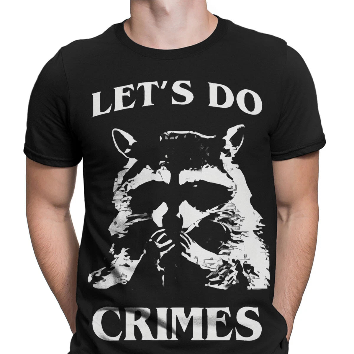 Funny Raccoon T-Shirt Men & Women Lets Do Mischief Ideal For Casual Wear #T490
