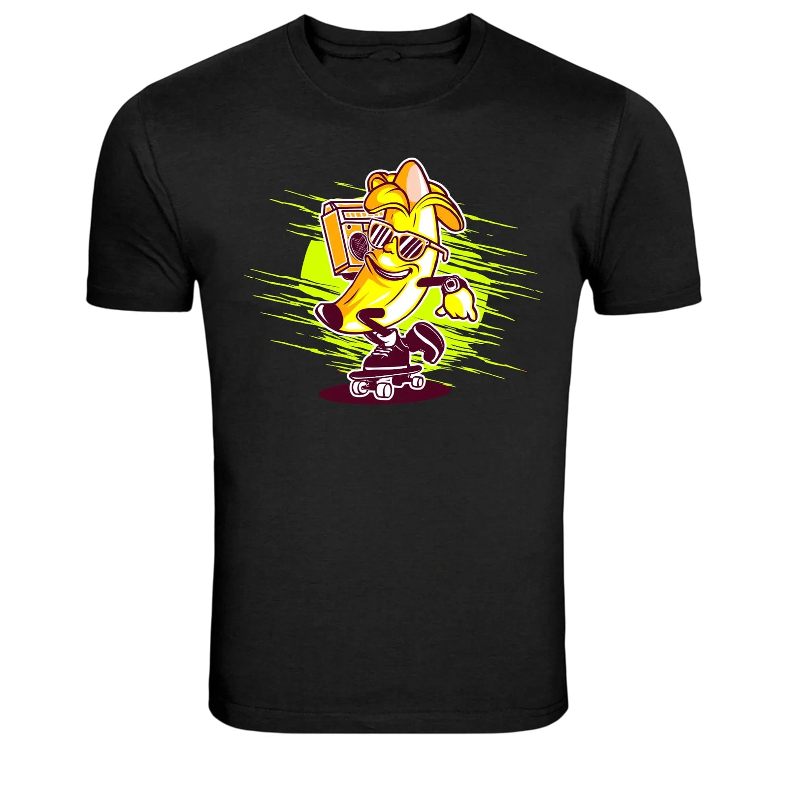Skateboard Banana Cartoon Street Style Graphic T-Shirt