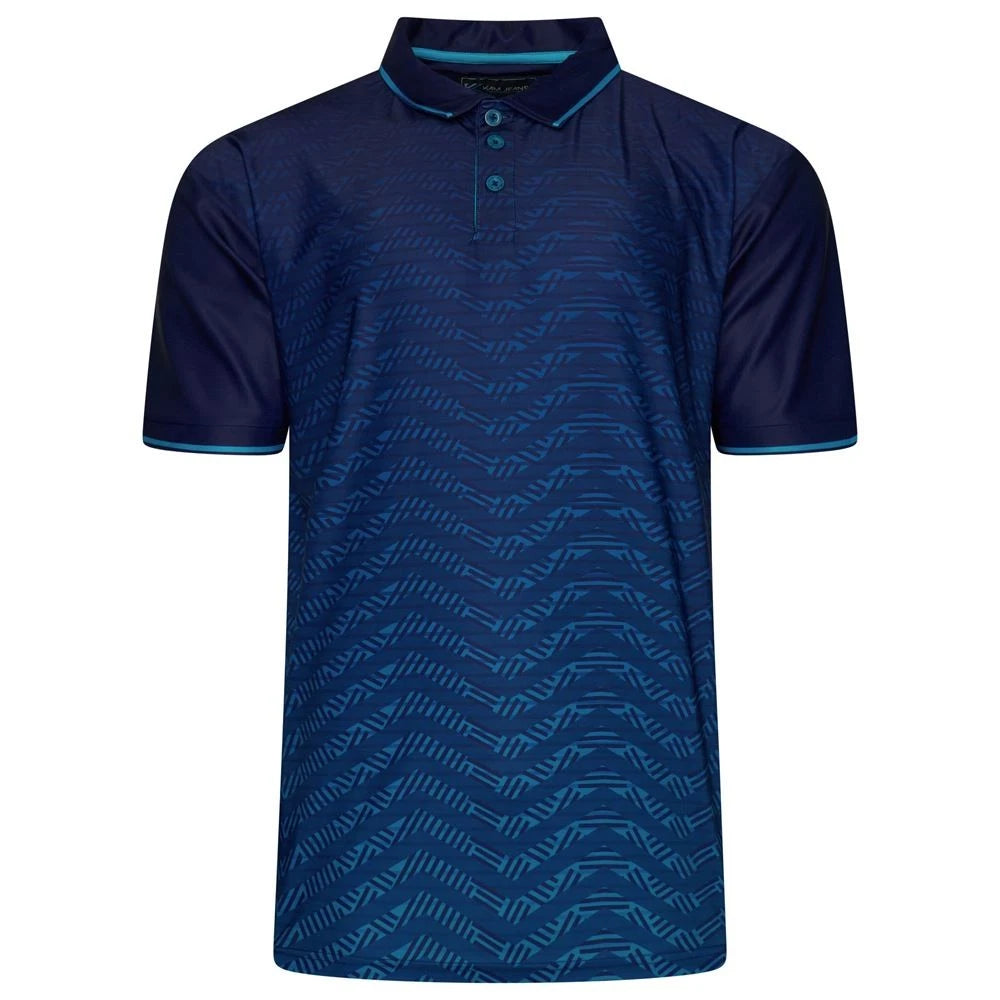 KAM Active Sports Printed Polo Shirt For Men in Navy, 2XL-8XL
