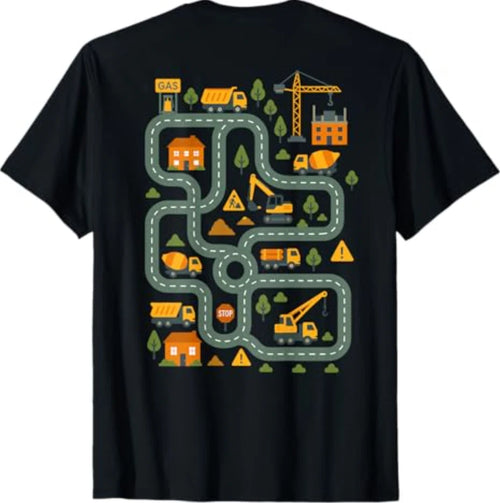 (On Back) Tired Dads Club Car Race Track On Dad Father's Day T-Shirt