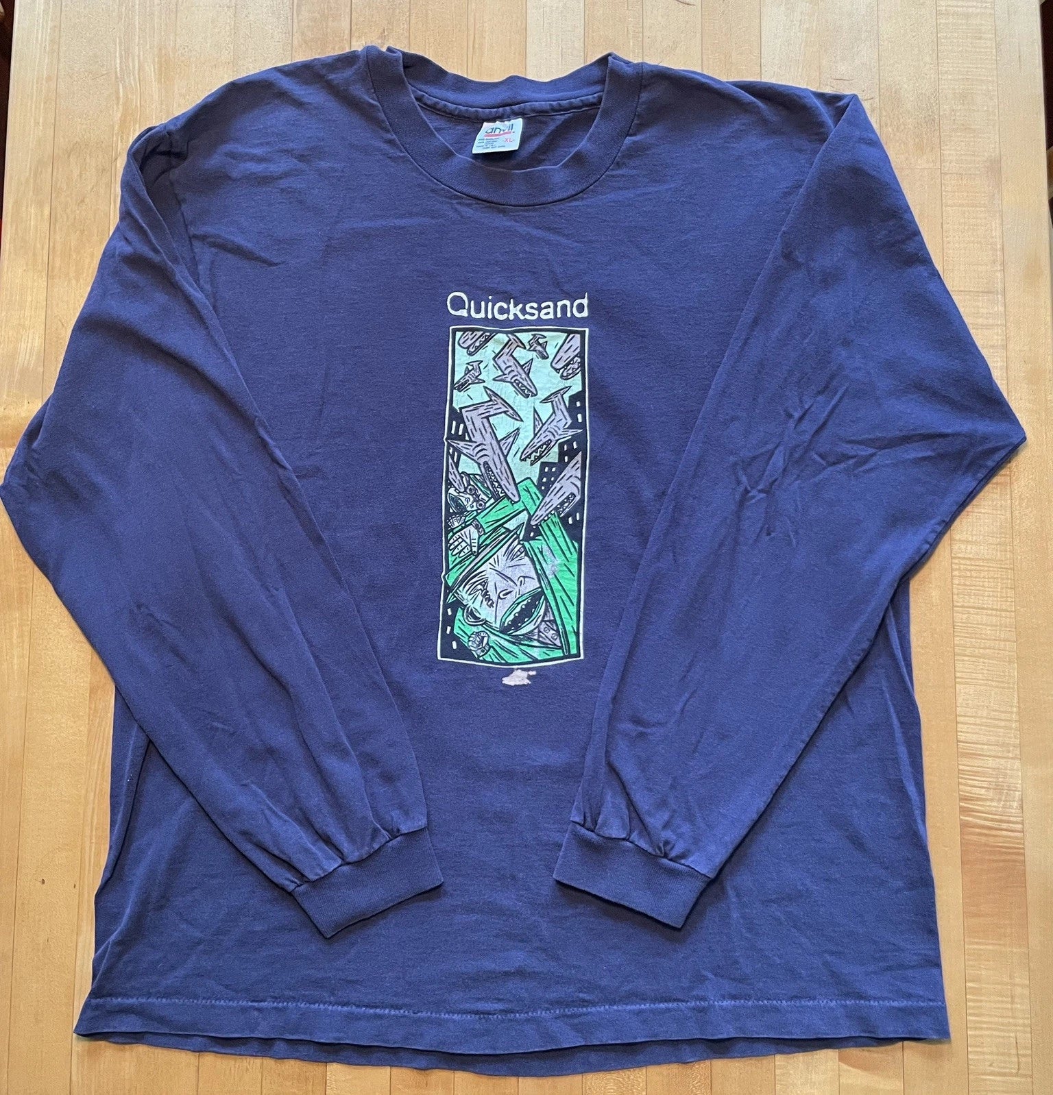 Vtg 90s Quicksand Punk Band Long Sleeve Shirt Size XL Adult