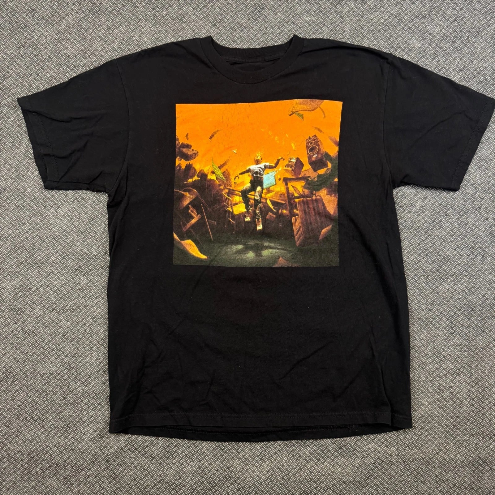 Logic No Pressure Album Cover T-Shirt Mens Black Graphic Everyday Wear Crew Neck