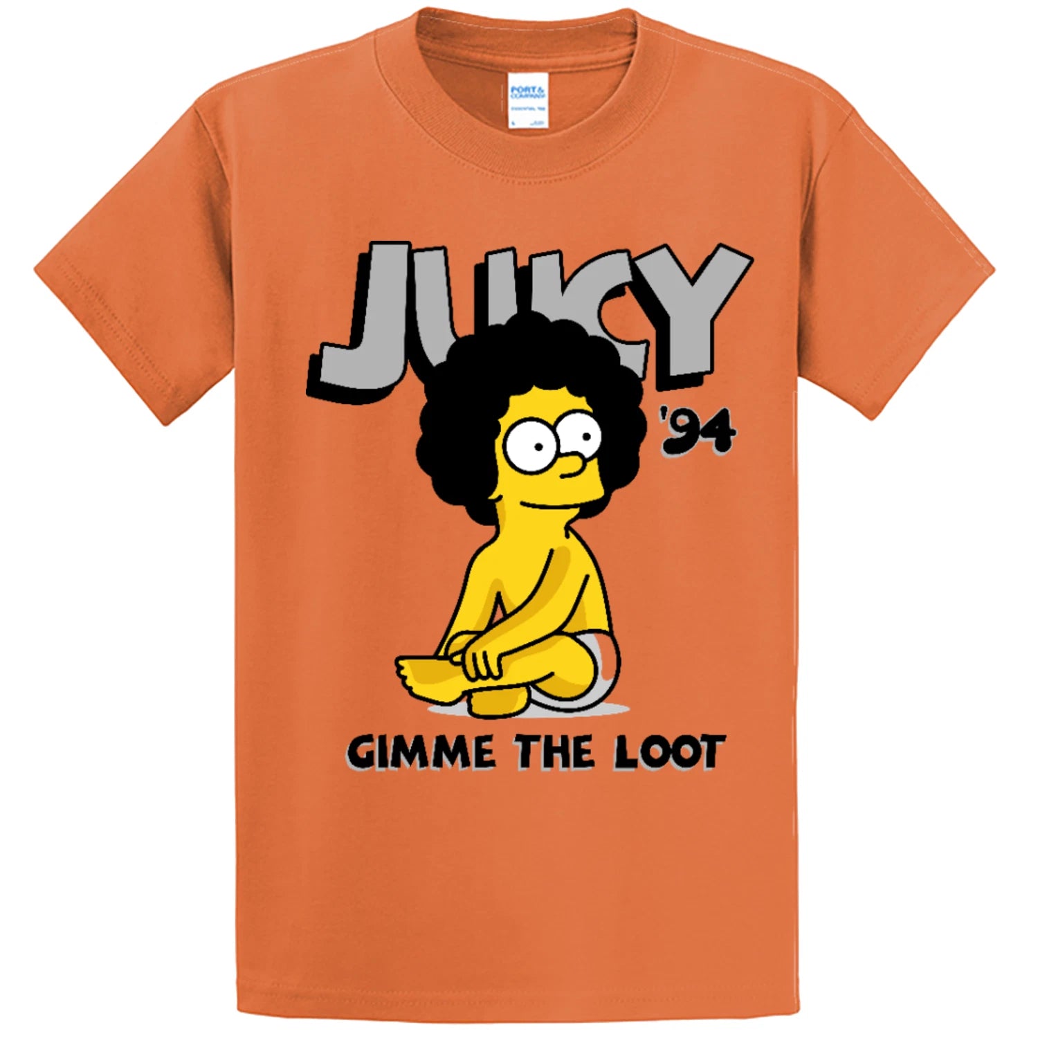 NEW STREETWEAR ON DEMAND BART JUICY Tee Shirt ORANGE SMALL-4XLARGE MADE IN USA