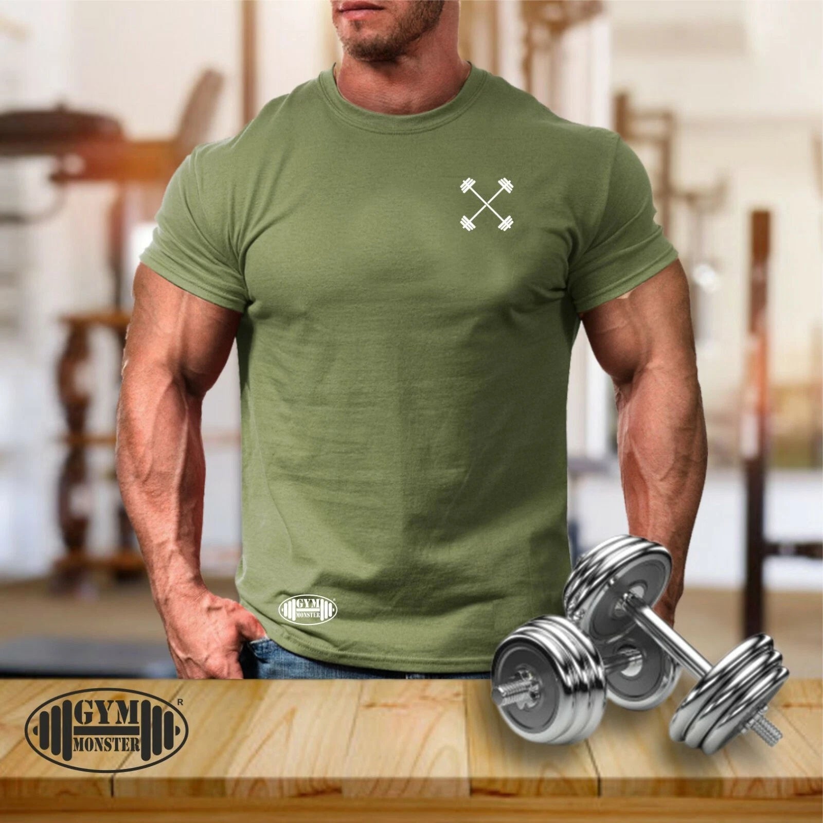 Cross Weight T Shirt Pocket Gym Clothing Bodybuilding Training Workout Men Top