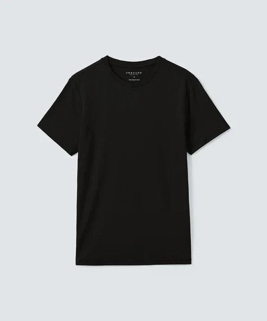 Unbound Merino Men's Merino Crew Neck T-Shirt - Black