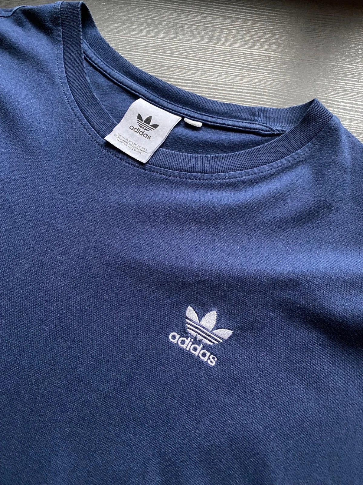 Adidas Originals T-Shirt Navy Blue Size XL Trefoil Logo Embroidered Oversized