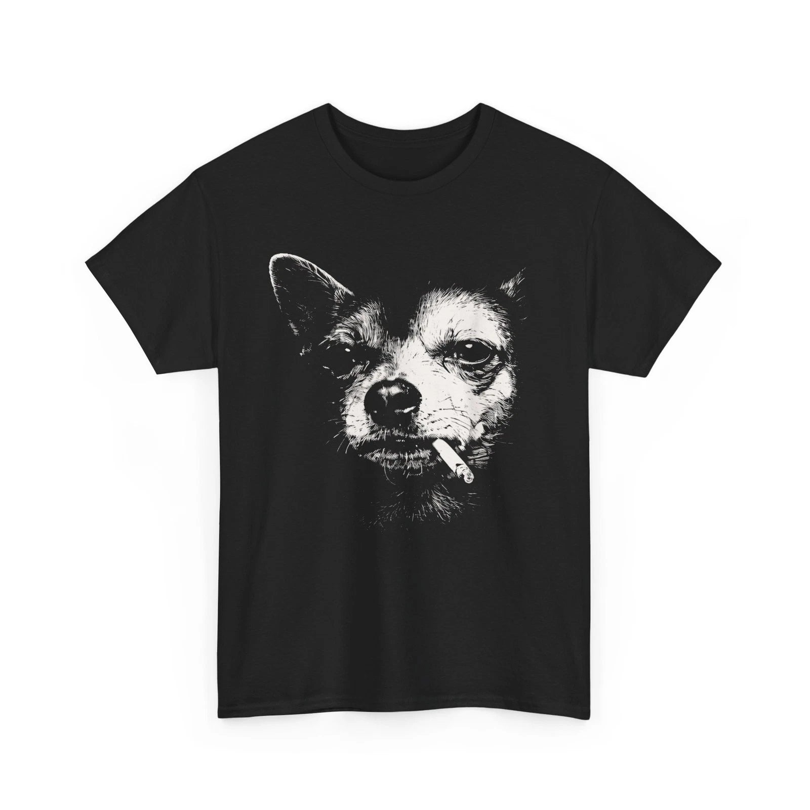 Dog Smoking Cigarette Funny Chihuahua Meme T-Shirt