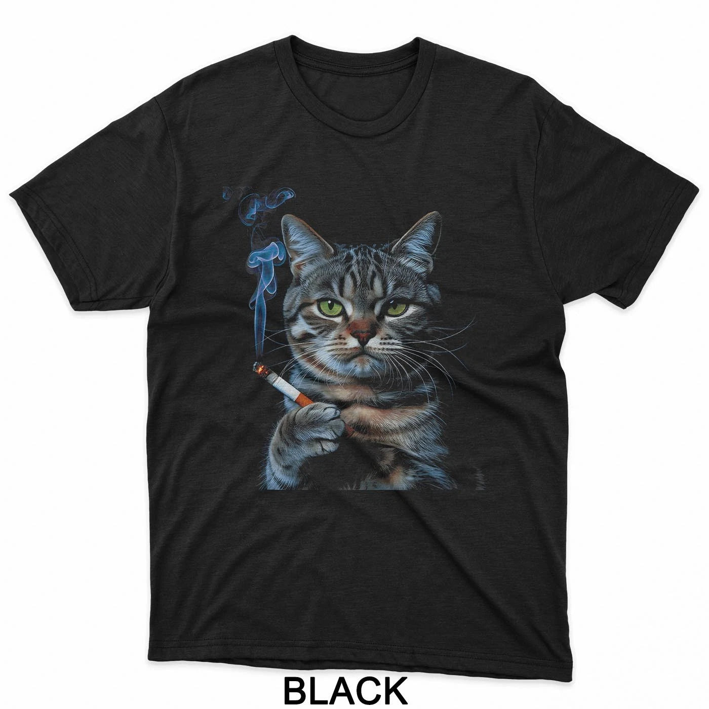Cigarette Cat Meme Smoking Kitty Gen Z Aesthetic Adult Humor T-Shirt