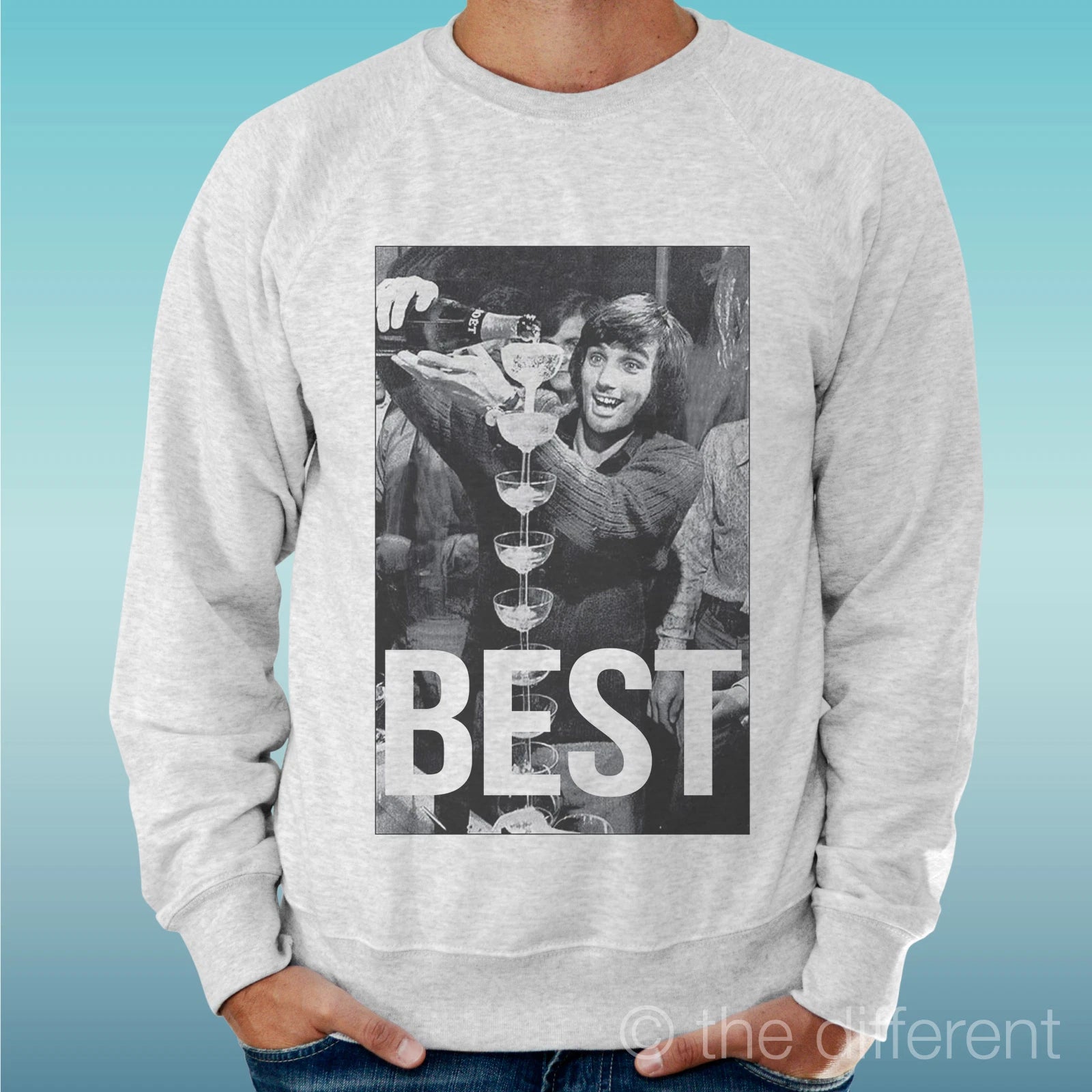 Felpa Man Light Sweater Light Grey " Best Champagne " Road To Happiness