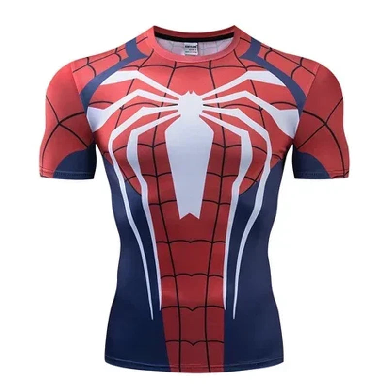 Red Nightwing Short Sleeve Compression Shirts Thanos 3D Printed T Shirts Men 202