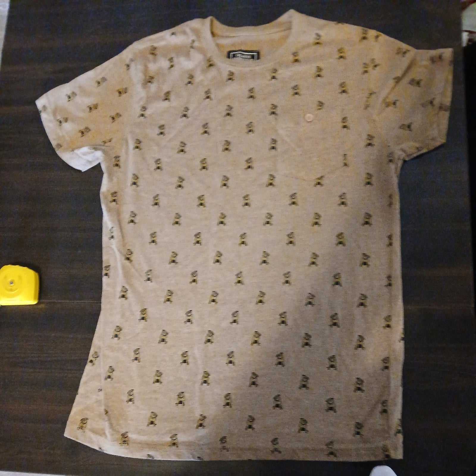 Creative Destrustion Men’s Bulldog Pattern Tshirt Brown Size M skj