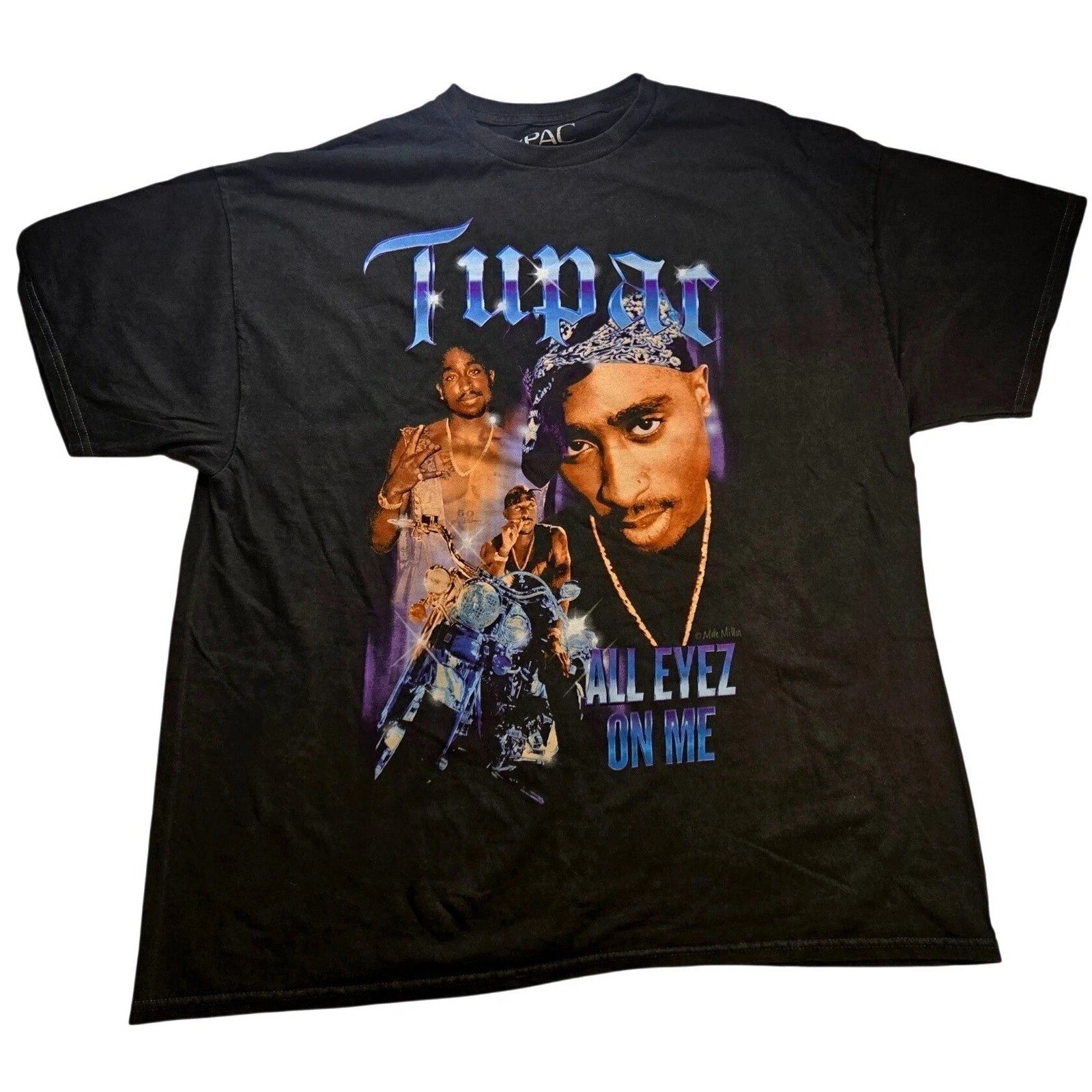 2Pac All Eyez On Me Graphic T-Shirt Mens XL Black Tupac Shakur Rap Tee 31781612