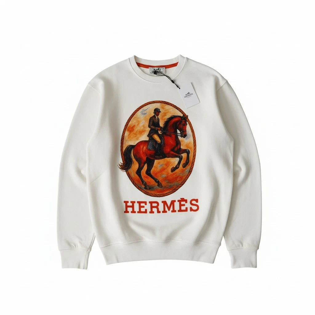 Men's Hermès T-Shirt White Long Sleeve Small Size
