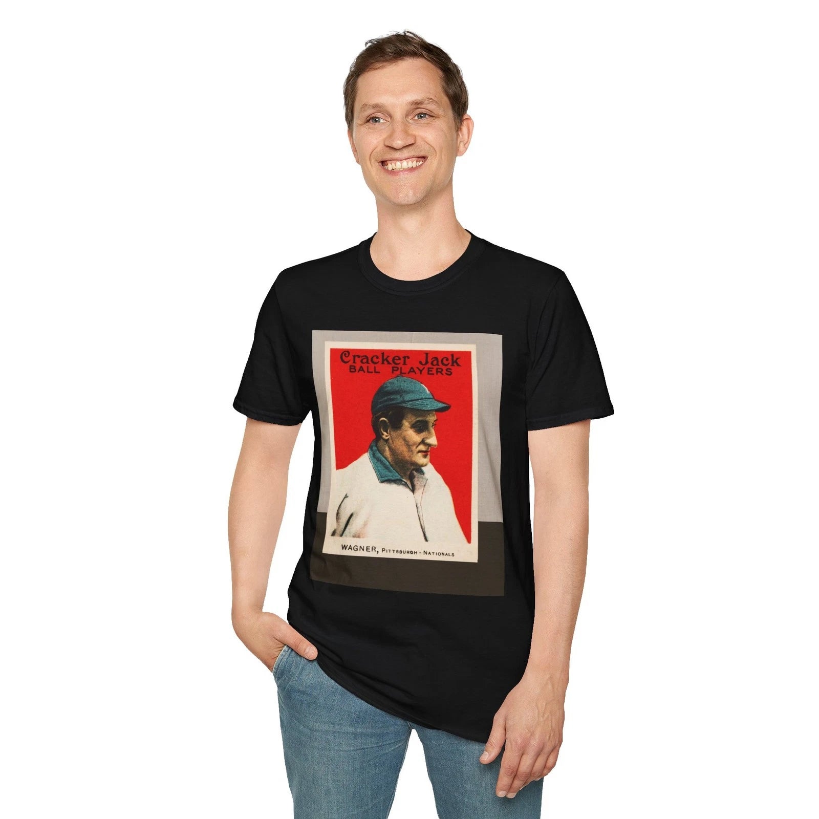 Honus Wagner  Baseball Card Photo Art  T Shirt, Unisex Tee Sports