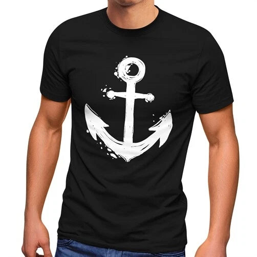 Men's T-Shirt with Anchor Motif Maritime Fashion Streetstyle Neverless®