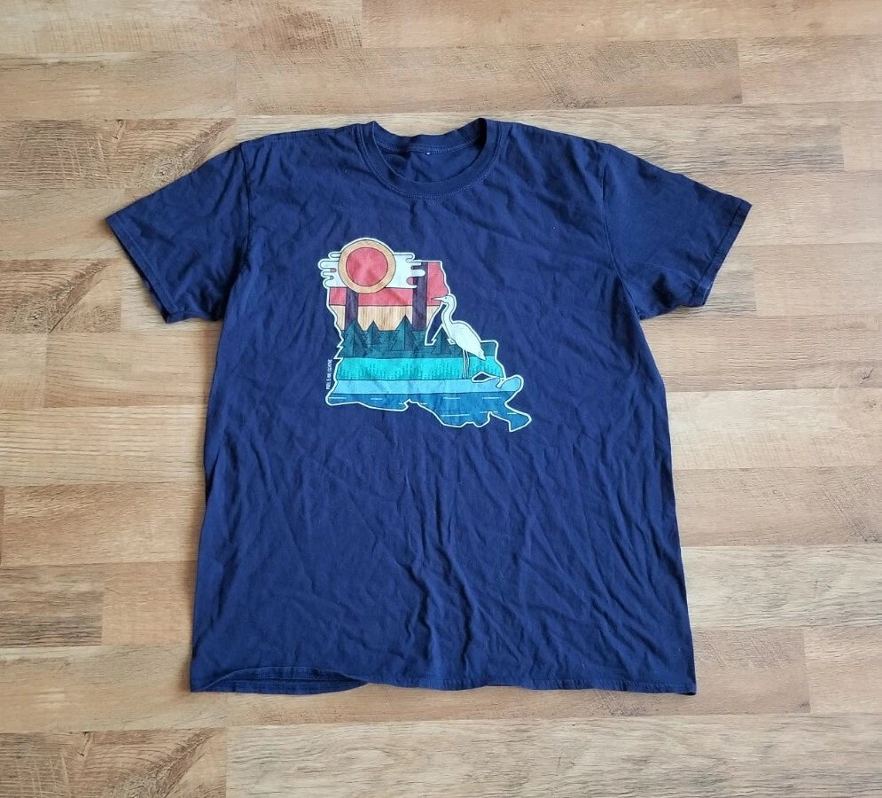 PIXLE & INK CREATIVE men's XL LOUISIANA T-shirt tee