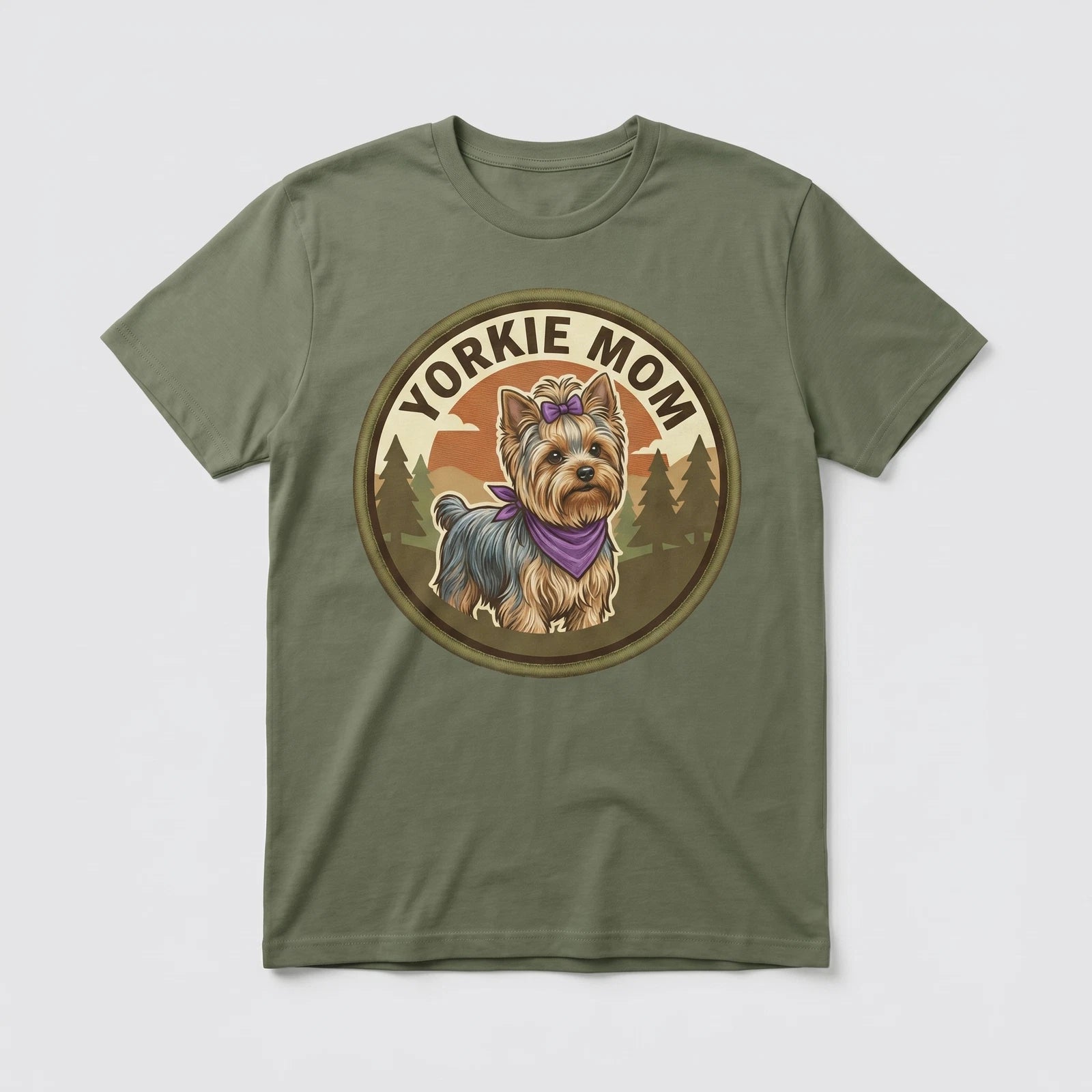 Yorkie Mom T-Shirt Yorkshire Terrier Dog Gift Women Graphic Tee Mothers Day Cute