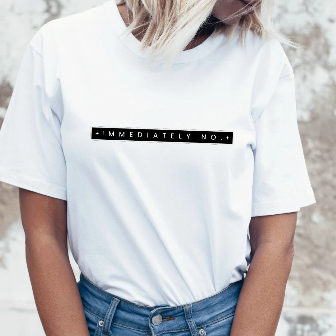 Immediately No Printed t-shirt Cotton Oversize Shirt for Men Women