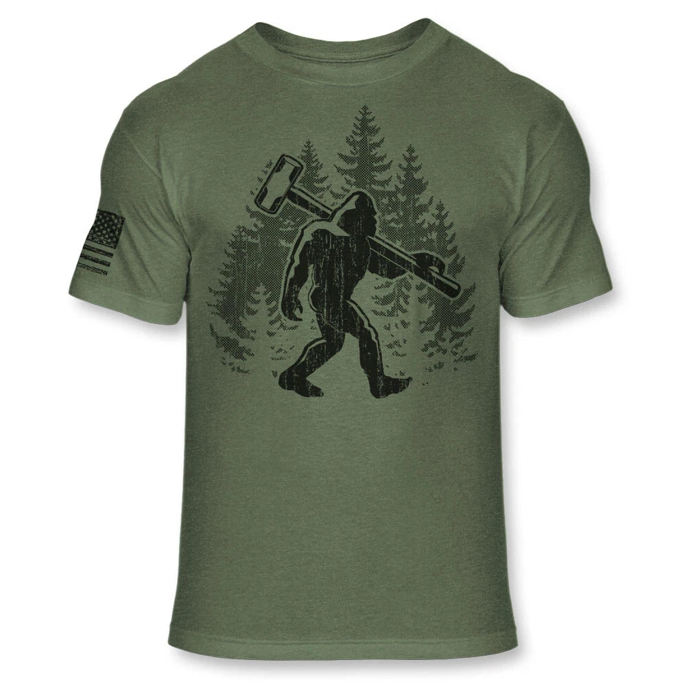 Bigfoot Demolition T-Shirt Funny Sasquatch Demolition Soft Blend Tee - A181