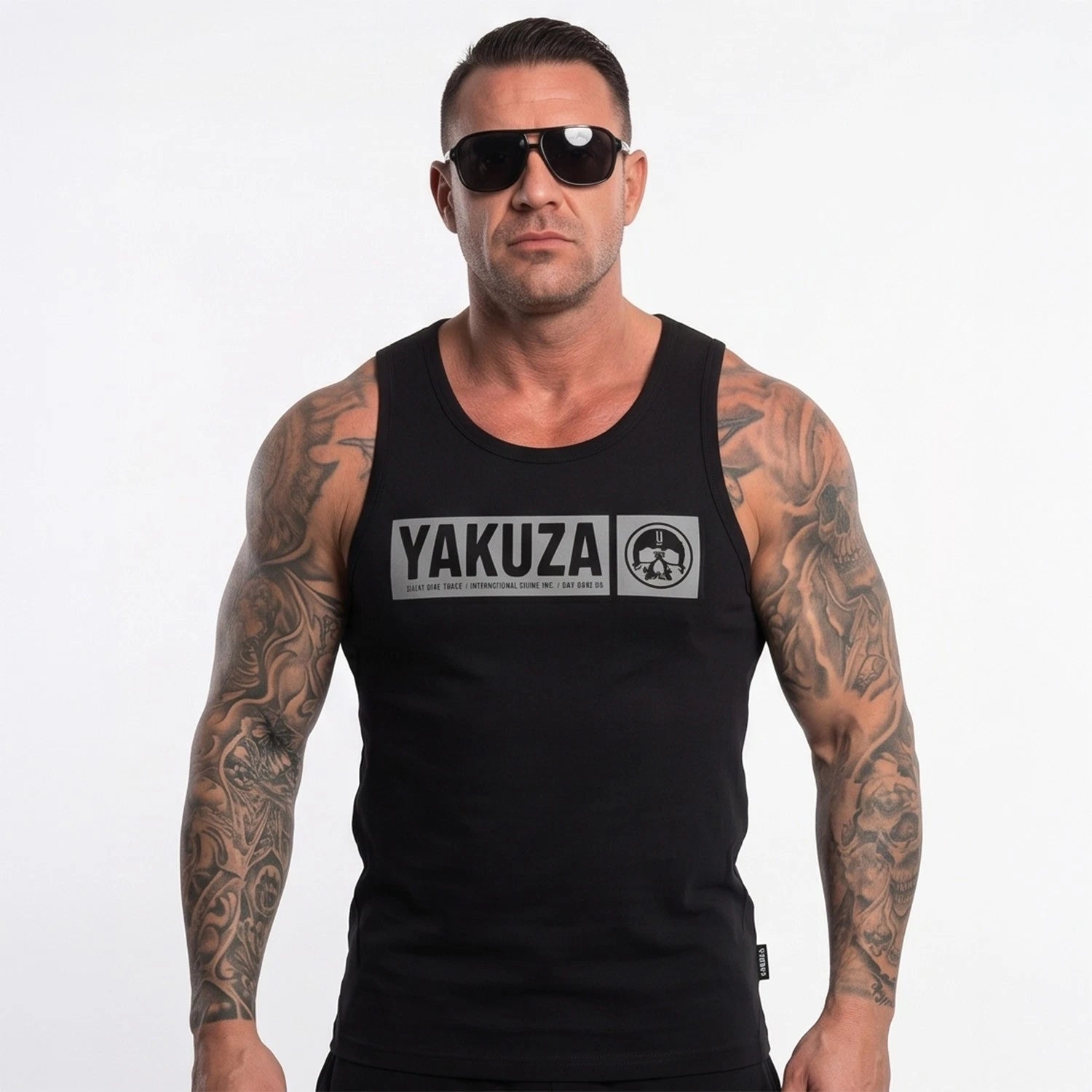 New Yakuza Men's Bleak Slim Basic Tank Top Shirt - Black