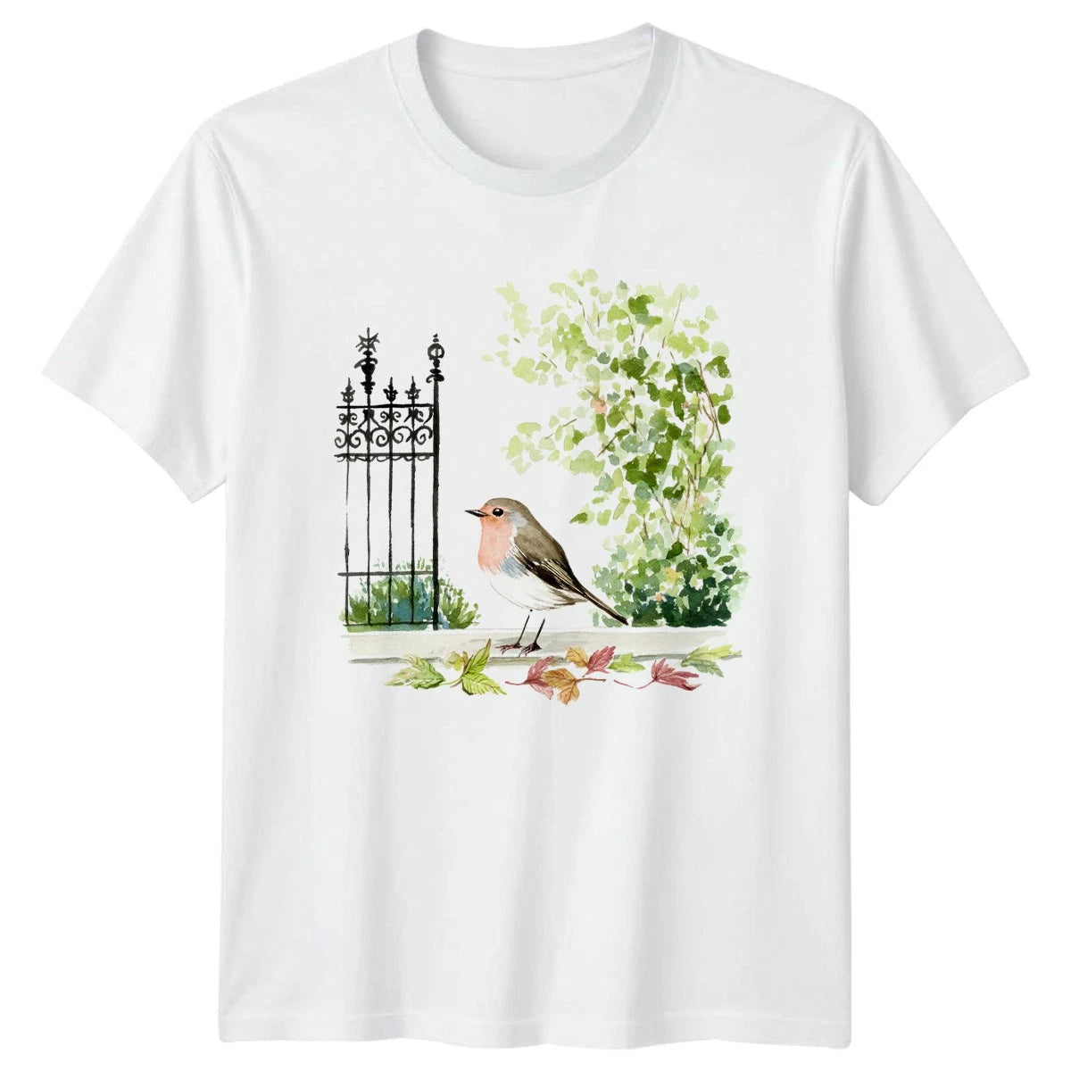 Robin Bird Watercolor Animals Graphic Mens Womens Tee Nature Gift