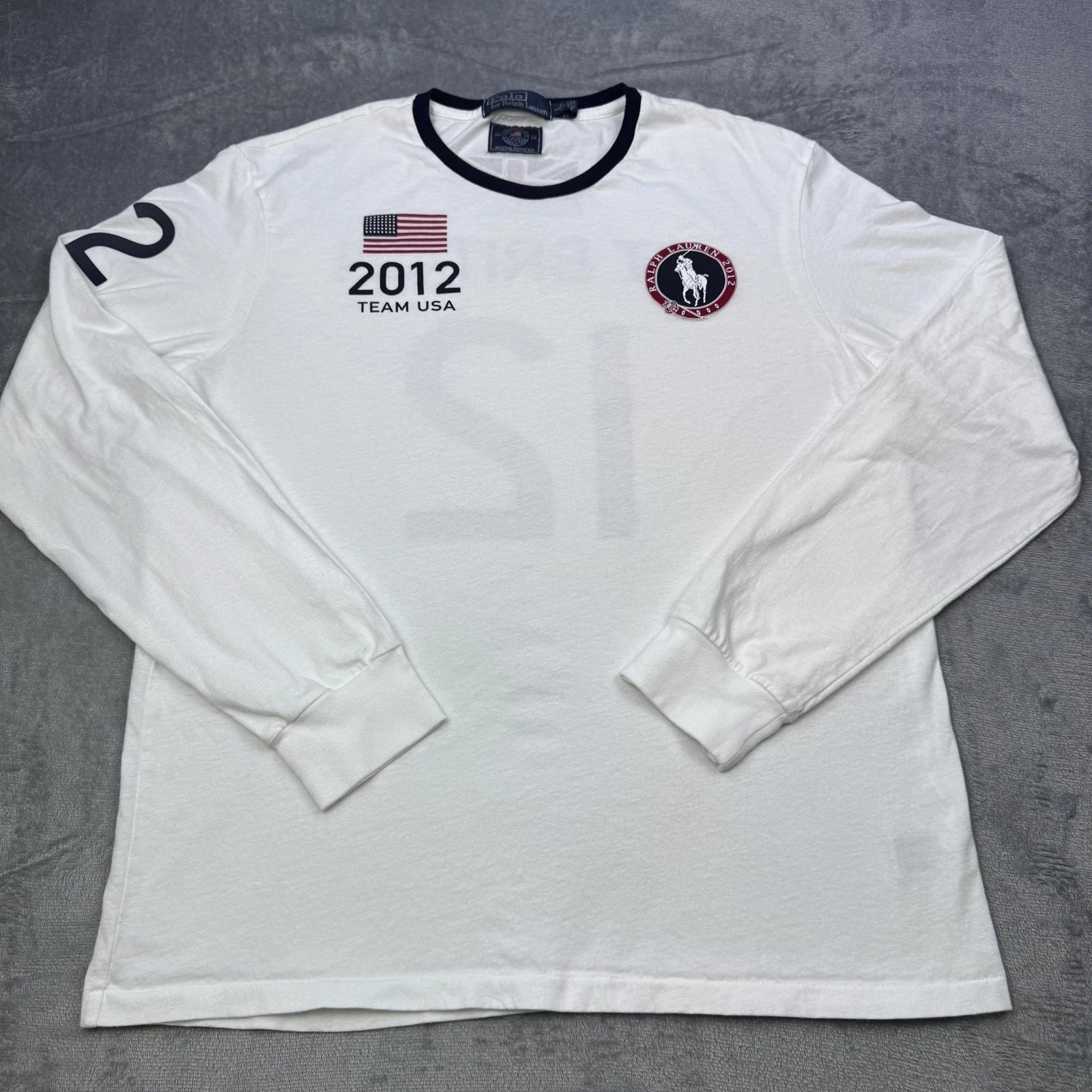 Polo Ralph Lauren Shirt Mens Large White 2012 Team USA Olympics GT Britain