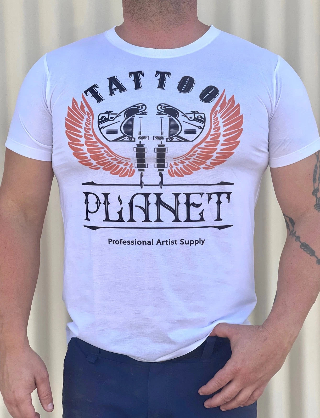 Tattoo Planet T-Shirt Artist Street Fashion Mens Ladies - White