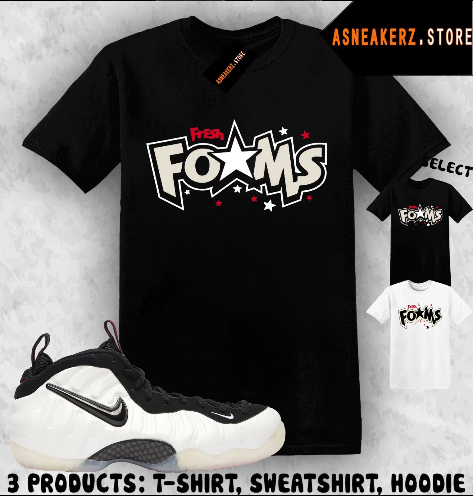 Tee Shirt Matching Foamposite Pro Pearl 2025 Match Sneaker Fresh Foams T-Shirt