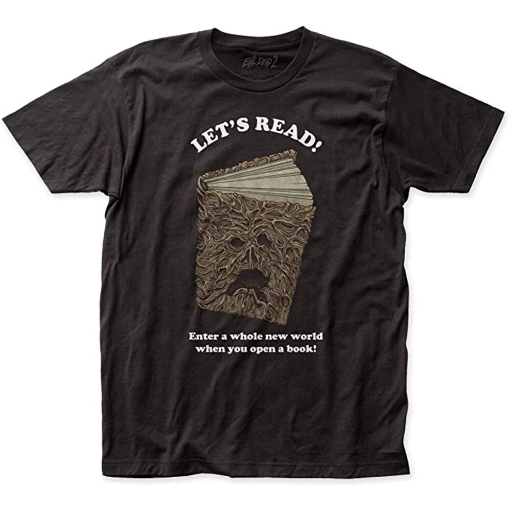 Authentic Evil Dead 2 Let's Read Slim Fit T-Shirt S-3XL NEW