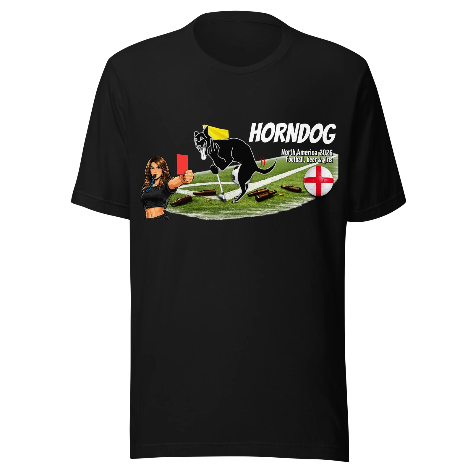 HORNDOG BRAND. Football North America'26 England Tshirt for horny World Cup fans