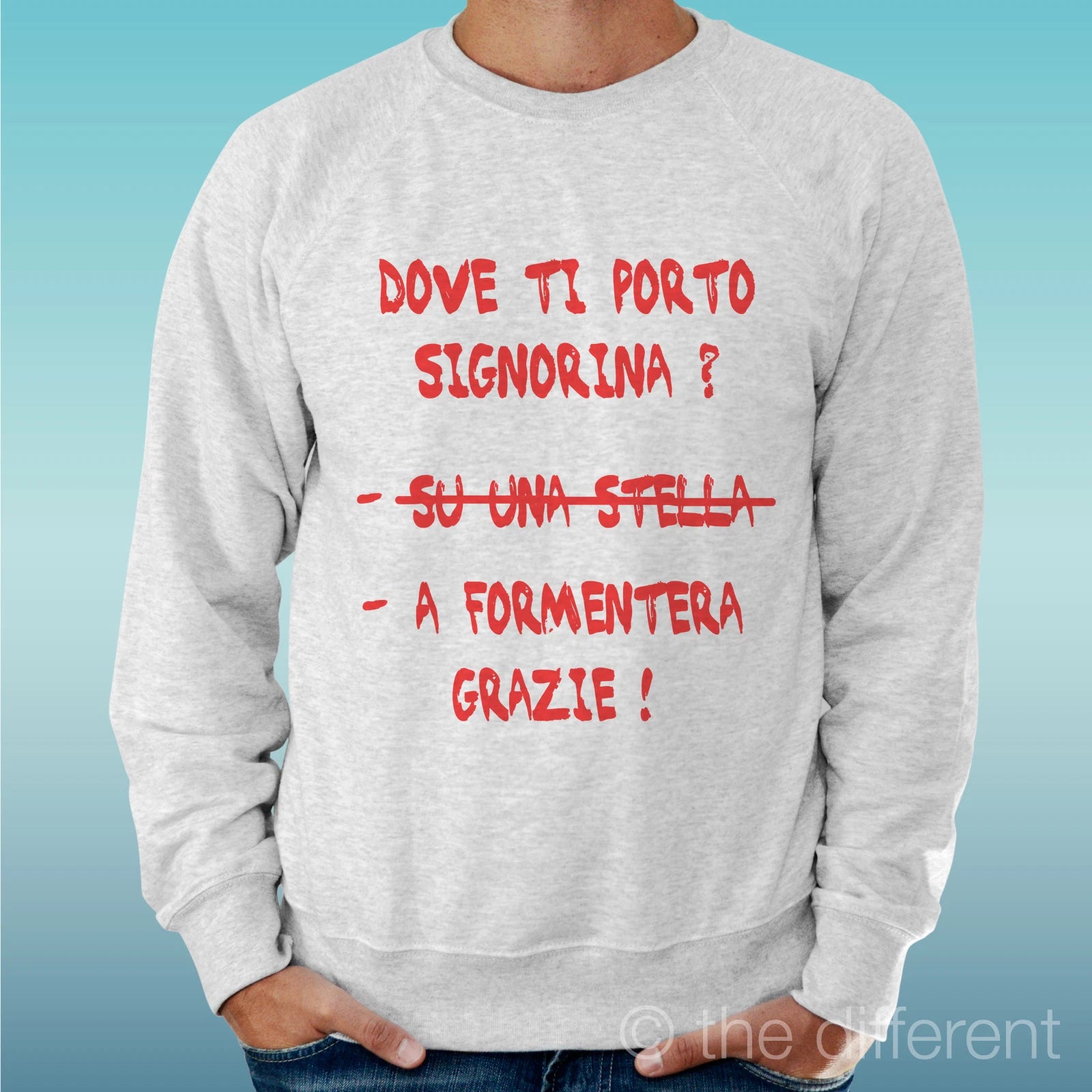 Lightweight Men's Grey Sweater 'Where I Take You Formentera' Funny