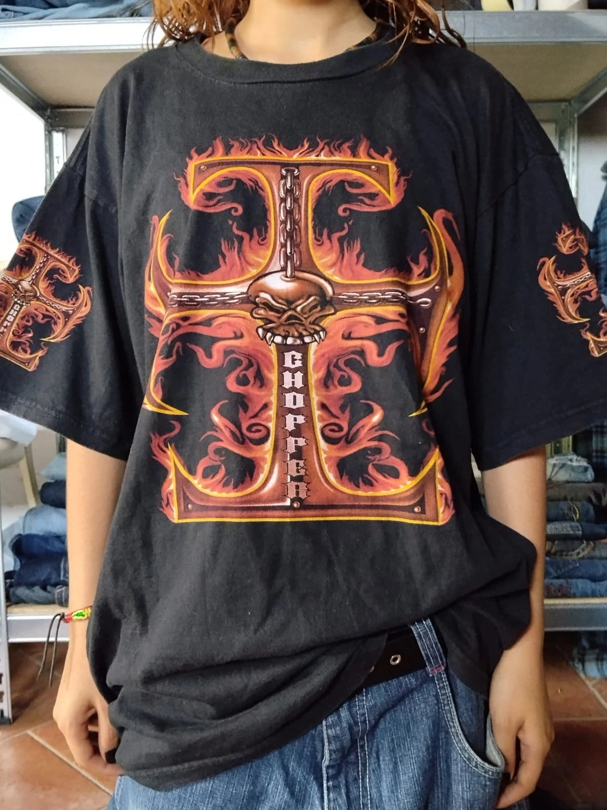 Vintage T Shirt Heavy Metal Vintage Chopper Grunge Rap Oversize Y2k 00's 90's T