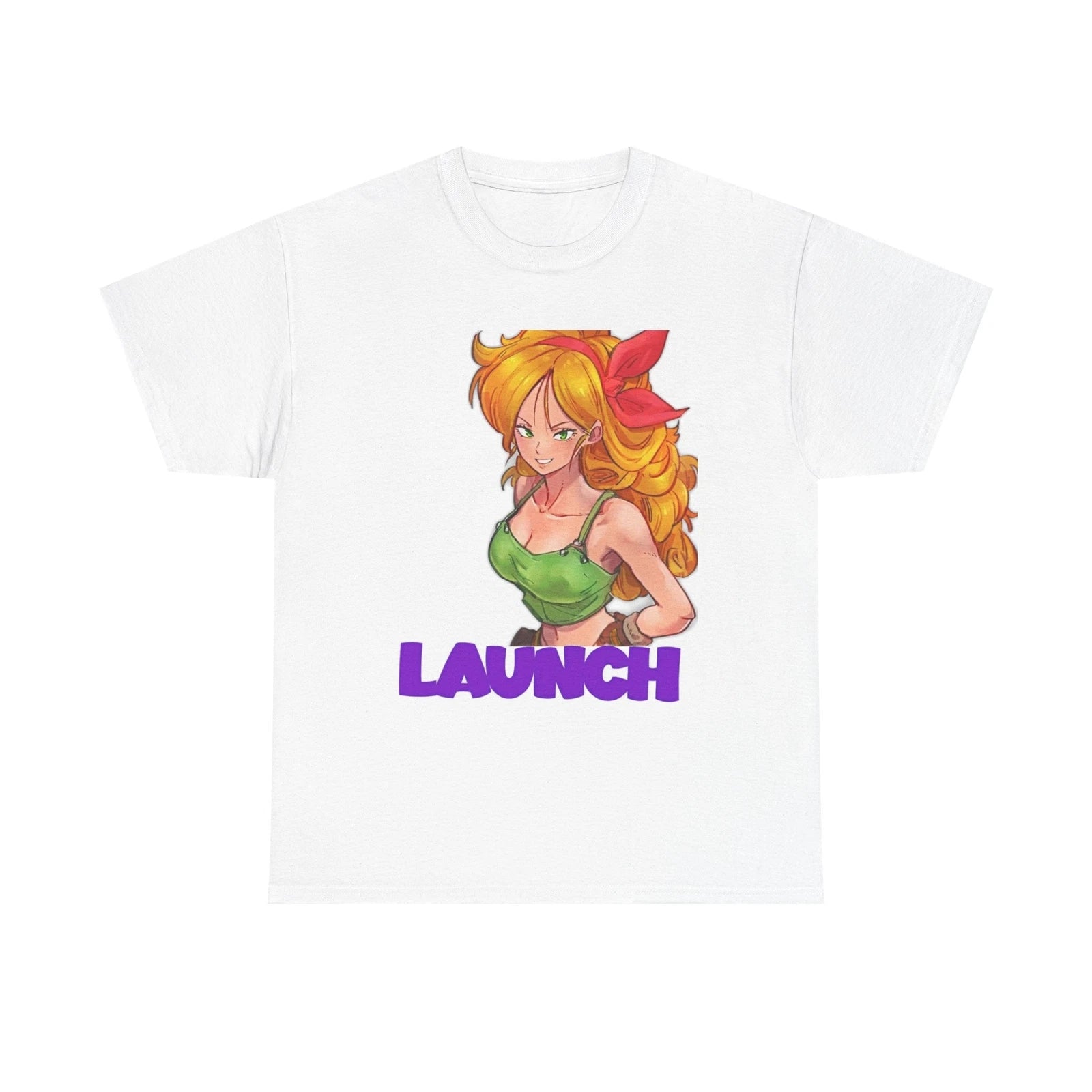 Stylish Graphic Tee with Launch Design for Casual Wear, Gift for Anime Fans