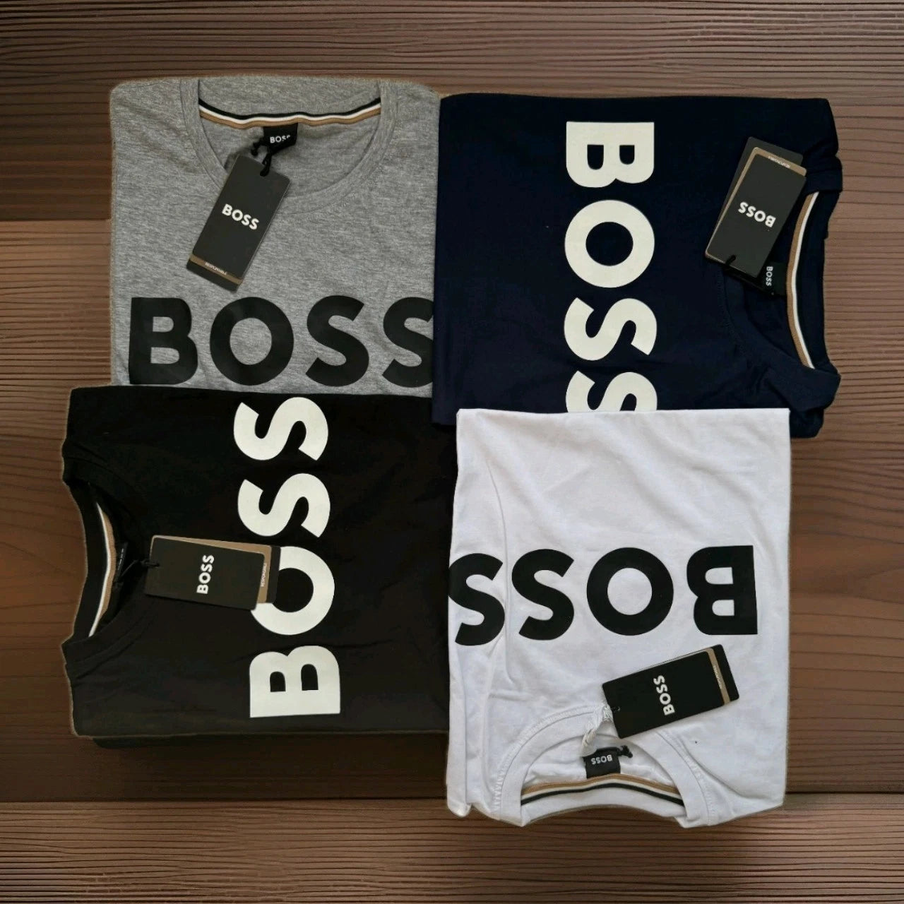 Hugo Boss T-shirt For Men Crew Neck Regular Size